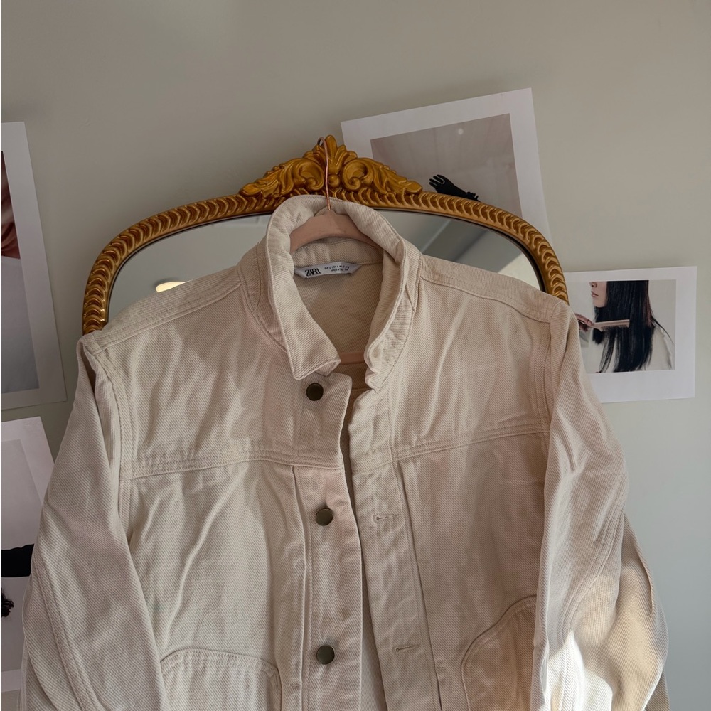 ZARA Cream Denim Jacket